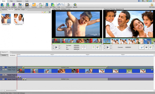 Фрагмент программы VideoPad Video Editor.